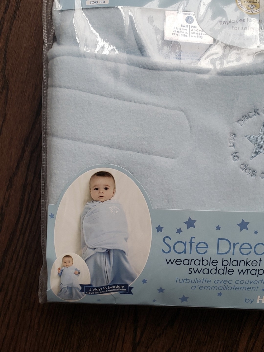 Halo Safe Dream Light Blue Wearable Blanket Swaddle